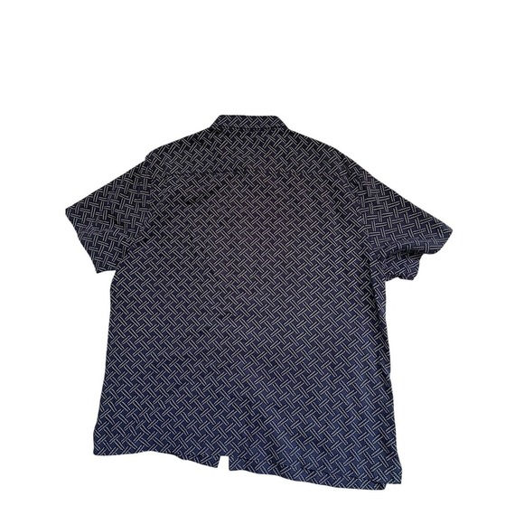 Nat Nast shirt men XL Luxury Originals Blue 70% silk button up short sleeve - Picture 2 of 3